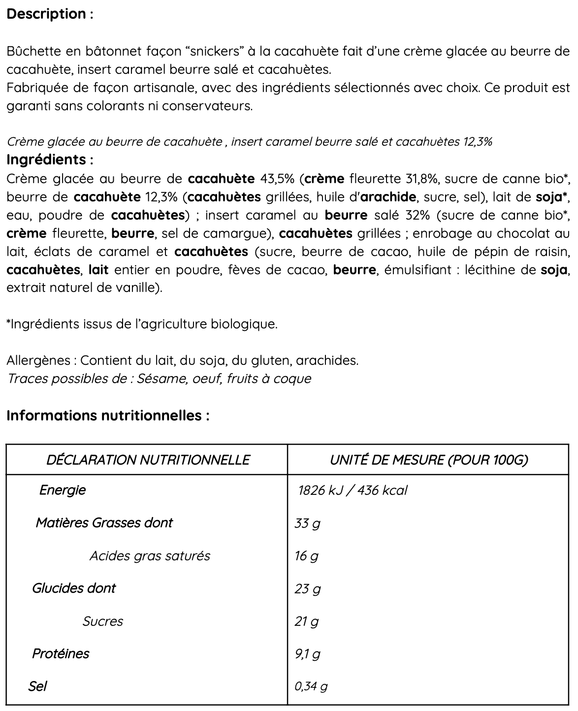 Ingredients caracahouete