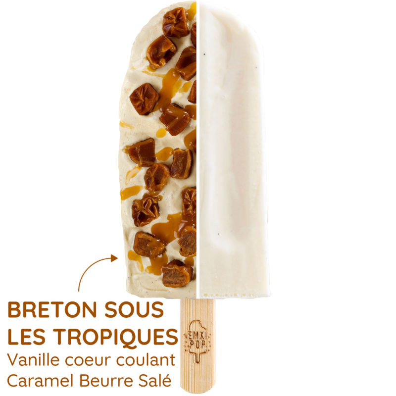 Breton sous les Tropiques - Vanille coeur coulant Caramel Beurre Salé | Glace Artisanale