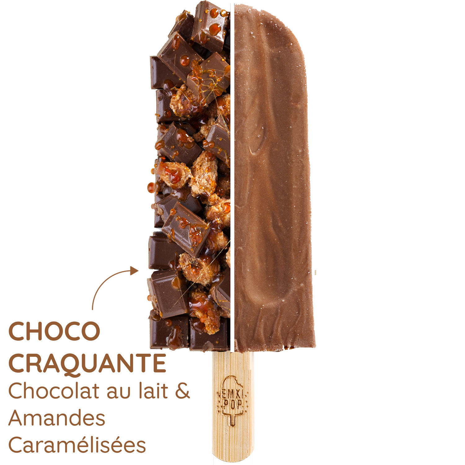 Choco Craquante - Chocolat au lait & Amandes Caramélisées | Glace Artisanale