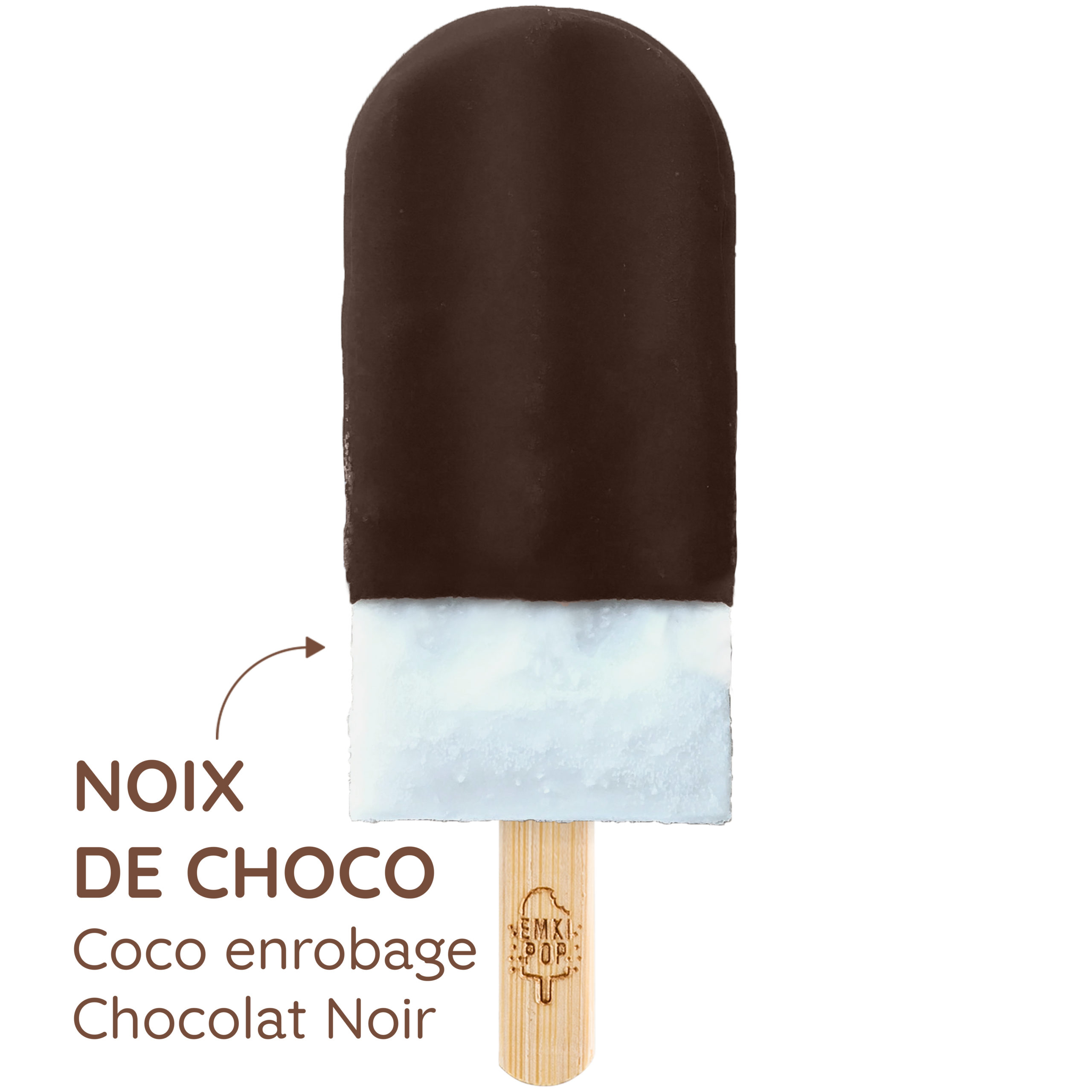 Noix de Choco - Coco enrobage Chocolat Noir | Glace Artisanale
